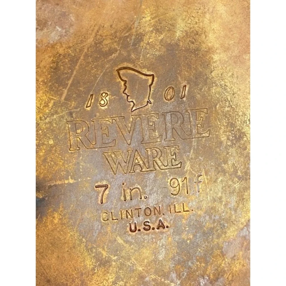 Revere Ware 7 Inch Skillet Copper Clad Bottom Stainless Steel Pan with Lid 91f